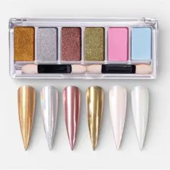 ミラーパウダー パレット ネイルパウダー 固形 6色セット ミラーネイル パウダ