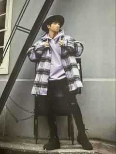 【美品】AAA與真司郎iamwhatiamシャギーチェックシャツ　Mサイズ