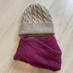 ニット帽とマフラーのセット