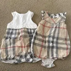 BURBERRY ベビー ロンパース 9M (74cm) チェック柄 BURBERRY ベビー ロンパース 9M (74cm) チェック柄 BURBERRY