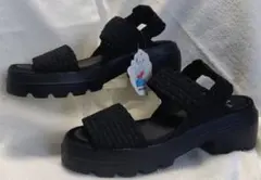 【新品タグ付】Gomu56 ゴムゴム メッシュサンダル 厚底 Lサイズ 黒 軽量