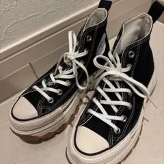 【24cm】CONVERSE REACT ブラック 厚底スニーカー