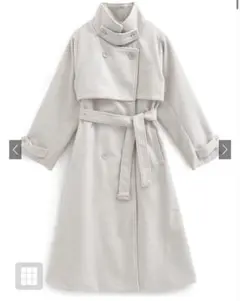 襟2Wayフェイクウールトレンチコート[ze845]