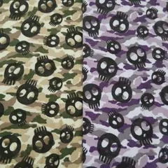 ハロウィン　ドクロ柄　ニット生地　2色セット