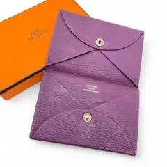 HERMES・エルメス・ガルヴィ・カードケース・パープル・N刻印・名刺入れ