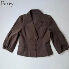 美品　FOXEY NEWYORK フォクシー　テーラードジャケット　ブラウンのサムネイル