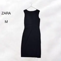 ザラ ZARAノースリーブ タイトワンピース 黒ワンピ シンプル M