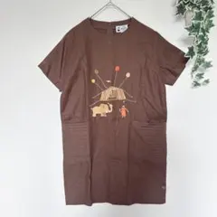 美品☆STUDIO PICONE ROMA 半袖サーカス柄ワンピース 40 麻のサムネイル