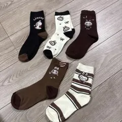 ラブブの柄ソックス5足セット