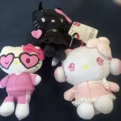 ハローキティ ぬいぐるみ マスコット 3点セットのサムネイル