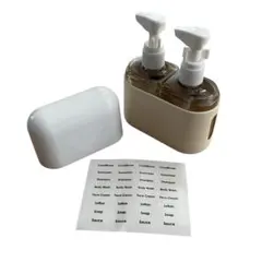 トラベルボトル 100ml 2本セット 収納ケース付 詰め替え 容器 ベージュ