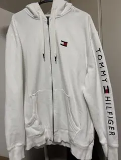 【正規品】TOMMY HILFIGER ホワイト ジップアップパーカー 3L