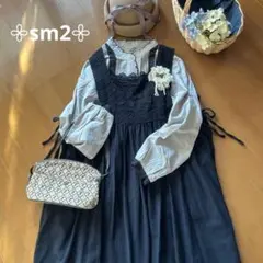 サマンサモスモス＊胸元レースと脇リボンのワンピース