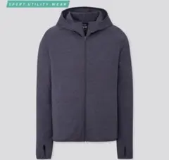 ユニクロドライEXUVカットフルジップパーカ（長袖）Lサイズ　ネイビー