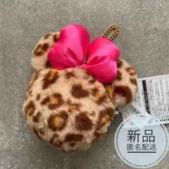 ディズニー　レオパード　ポーチ　ヒョウ柄　豹柄　茶色　ミニー　アニマル