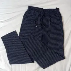 ネイビー　ストライプ　パンツ