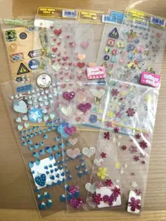 平成レトロ⭐︎シール9枚セット (グリッター、ホログラム、ドロップ、ラメ等)