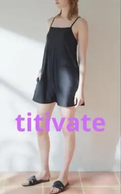 titivate バックオープンブラック キャミソール型 オールインワン水着のサムネイル