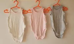 UNIQLO／AIRism　ベビー肌着 ノースリーブボディスーツ 3色セット