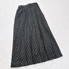 ラ・イマージュ　ロングフレアスカート　ブラック　LLサイズ　毛　日本製