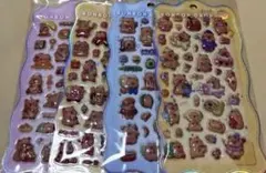 カピパラボンボンドロップシール　4枚セット 3Dシール ぷくぷくシール らぶぶ