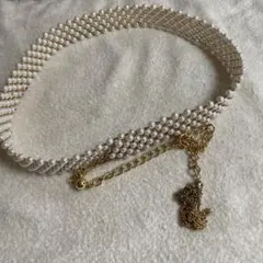 パールとゴールドチェーンのベルト