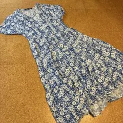 ZARA 花柄 半袖ロングワンピース