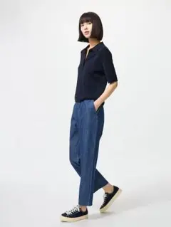 UNIQLO コットンリラックスアンクルパンツ　デニム　M