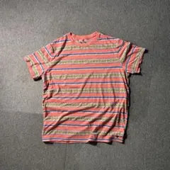AE ボーダー ネイティブ柄 オレンジ クルーネックTシャツのサムネイル