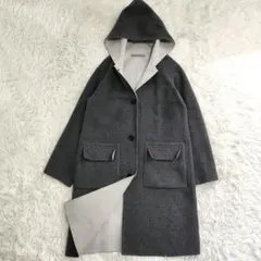 22223✨セオリーリュクス ダブルフェイス メリノウール リバーコート フード