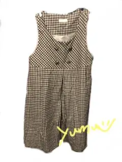 earth チェックジャンパースカート ワンピース プリーツスカート チェック