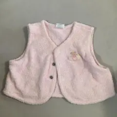 ピンクのフリースベビーベスト