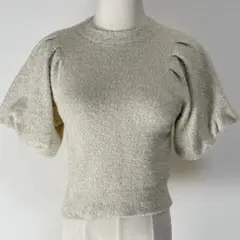 ❁earth music&ecologyボリュームスリーブラメニットプルオーバー