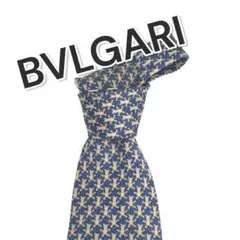 マ*ル様 71891 BVLGARI ネクタイ ネイビー パターン入り　Bランク