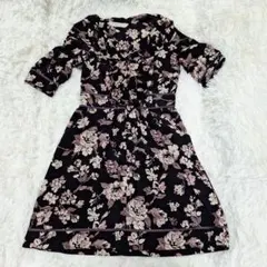 31 Sons de mode フラワープリント 半袖ミニワンピース