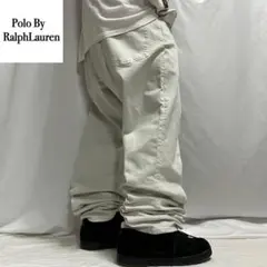 90s Ralph Lauren W42 デニム バギーパンツ オフホワイト