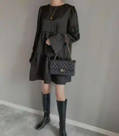 ★e&c closet★大人サテンドレープ チュニックワンピース