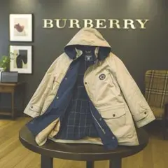ヴィンテージ バーバリー 超大きいサイズ フード付きダウンコート ベージュ 3L