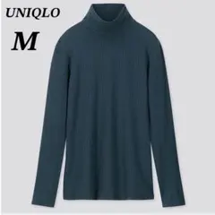 ユニクロ　ヒートテックエクストラウォームリブハイネックT 極暖　ストライプ