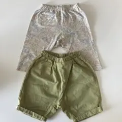 UNIQLO恐竜柄パンツ＋カーキショートパンツ 2点セット 約90サイズ キッズ