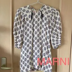 マルニ　MARNI 柄　ブラウス　ベージュ　シルクシャツのサムネイル