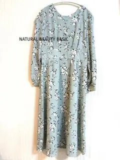 NATURAL BEAUTY BASIC 花柄ワンピース 長袖