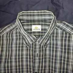 LACOSTE 半袖シャツ M ネイビー チェック