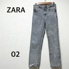 ザラ ストレートデニム ジーンズ　レディース　　ストレッチ　グレー　M