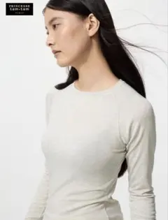 美品★ プリンセスタムタム 今季 極暖ヒートテックカシミヤブレンドクルーネックT