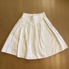 GU ホワイト フレアスカート ひざ丈 ウエストゴムのサムネイル