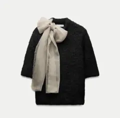 完売品♡ZARA オーガンザリボンニットトップス