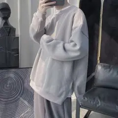 新品　未使用　グレー　トレーナー　トップス　長袖　カジュアル　オーバーサイズ