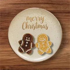 SALE‼︎ ビーズ刺繍ブローチ ビーズブローチ ハンドメイド クリスマス