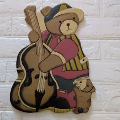 クマのギター楽器　壁掛け2フック